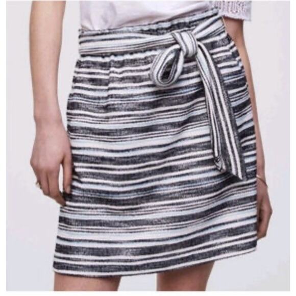 Ann Taylor Loft Women's‎ Striped Elastic Band Skirt Size Small - Picture 1 of 9
